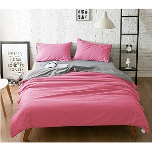 Bộ drap trải giường hồng xám